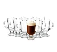 Chabrias Ltd Set Of 12 Irish Coffee Glass Mugs 227Ml 8Oz Clear Glass Mugs With Handles