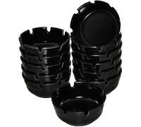Chabrias Ltd Set of 12 Melamine Ashtrays - 4" Diameter, 8 Cigarette Notches, Durable Construction - Ideal for Bars, Restaurants, and Home Use