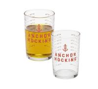 Chabrias Ltd Set of 2-5 oz Graduated Measuring Glass - 4-in-1 Markings: ml, Teaspoon, Tablespoon & Fluid Ounce - Clear Glass Cups - Durable Dishwasher Safe Bar & Kitchen Tool