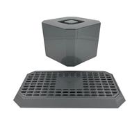 Chabrias Ltd Silver/Grey Uni Bar Plastic Drip Tray & Octagonal Ice Bucket: The Essential Bar Tools for Nightclubs, Pubs, and Restaurants - Made in England