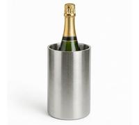 Chabrias Ltd Silver Insulated Double Wall Stainless Steel Wine & Champagne Ice Bucket Cooler - Perfect Wine Cooler for Bottles & Champagne Chiller, Essential Drinks Bucket for Any Occasion