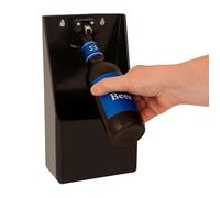 Chabrias Ltd Single Pub Bar Bottle Opener with Cap Catcher, Wall Mounted or Stand-Up, Made in UK from 100% Recycled Plastic, Durable, Ideal for Home, Bar Accessories, Kitchens, Garden & Outdoors