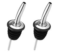 Chabrias Ltd Stainless Steel 2 Pack Fast Free Flow Liquor Spirits Pourer Speed Pourers Wine Bottle Spirits Pourers Tapered Spout for Olive Oil Coffee Syrup Vinegar Bottles