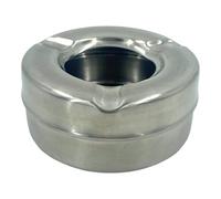Chabrias Ltd Stainless Steel Ashtray with Lid Single Silver Stainless Steel - Windproof Metal Cigarette Ash Tray for Indoor Outdoor Patio Balcony Table Pub Garden Home Bar and Smoking Area Use