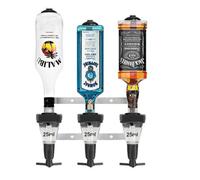 Chabrias Ltd Traditional 25Ml 3 Bottle Optics For Spirits Uk Made, Bar Optics For Home Bar With Aluminium Wall Bracket