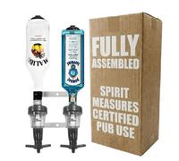 Chabrias Ltd Traditional 35Ml 2 Bottle Optics For Spirits - Uk Made, Bar Bottle Optics, Shots Measure, Aluminium Wall Bracket