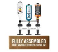 Chabrias Ltd Traditional 35Ml 3 Bottle Optics For Spirits - Uk Made, Bar Bottle Optics, Shots Measure, Aluminium Wall Bracket