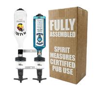 Chabrias Ltd Traditional 50Ml 2 Bottle Optics For Spirits - Uk Made, Bar Bottle Optics, Shots Measure, Aluminium Wall Bracket