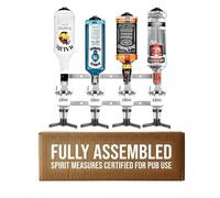 Chabrias Ltd Traditional Bottle 4 Wall Bar Rail + 35ml Chrome Optics UK Made, Fully Assembled Metal Bracket & Pub Trade Compliant Traditional Spirit Optic, Fits 70cl-1.5L Bottles