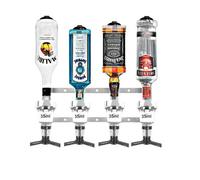 Chabrias Ltd Traditional Chrome 35Ml 4 Bottle Optics For Spirits - Uk Made, Bar Bottle Optics, Shots Measure, Wall Bracket