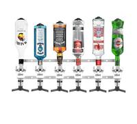 Chabrias Ltd Traditional Chrome 35Ml 6 Bottle Optics For Spirits - Uk Made, Bar Bottle Optics, Shots Measure, Wall Bracket