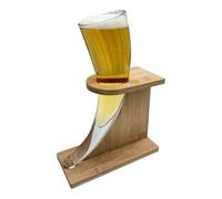 Chabrias Ltd Unique Viking Beer Horn Glass with Stand 17oz/480ml - Novelty Drinking Vessel, Viking Gifts, Drinking Horn Cup