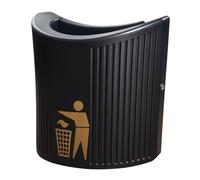 Chabrias Ltd Wall Mounted Outdoor Bin - 24L Open Top Lockable Litter Bin - Galvanised Liner - Heavy-Duty Weather & Fade Resistant - UK-Made for Parks, Streets & Schools