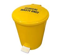 Chabrias Ltd White Waste Bin With Removable Liner, 3-40 Litre, Recycling Bin, Commercial Utility Waste, Pedal Bin, Indoor Bins For Kitchen, (Yellow Clinical Waste, 12 Litre)