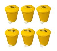 Chabrias Ltd White Waste Bin With Removable Liner, 3-40 Litre, Recycling Bin, Commercial Utility Waste, Pedal Bin, Indoor Bins For Kitchen, (Yellow Clinical Waste, 12 Litre (Pack of 6))
