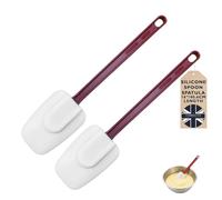 Chabrias Professional High Heat Silicone Spatula - Extra Long, Heat Resistant to 260°C, Non-Stick Safe, Heavy-Duty Cooking Utensil for Baking, Mixing, Scraping & Stir-Fry - BPA Free, (2, 16" Spoonula)