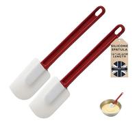 Chabrias Professional High Heat Silicone Spatula - Extra Long, Heat Resistant to 260°C, Non-Stick Safe, Heavy-Duty Cooking Utensil for Baking, Mixing, Scraping & Stir-Fry - BPA Free, (2, 16" Spatula)