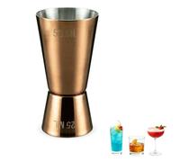 Chabrias Single Stainless Steel Rose Gold Cocktail Jigger 25/ 50ml Dual Spirit Measure Bar Tool, Bartender Alcohol Shot Measure, Cocktail Accessory for Home Bar, Party, Wine & Mixology