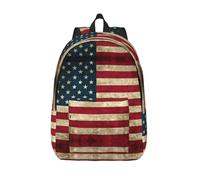 CHAbu American Flag Canvas Backpack Book Bag Large Capacity Classic Fashion College Work Travel