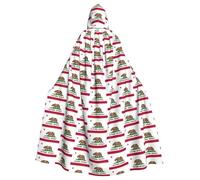 CHAbu California State Flag Hooded Cloak Cosplay Costume Cape Grim Reaper Witch Vampires Devil Masquerade Party Fancy Dress