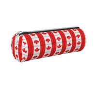 CHAbu Canadian Flag Leather Pencil Case Stationery Storage Bag Cosmetic School Work Office