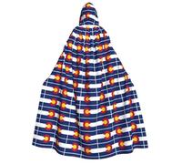 CHAbu Colorado State Flag Adult Hooded Cape Long Unisex Cloak Vampire Witch Role-Playing Costume Parties Stage 150cm
