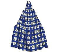 CHAbu Connecticut State Flag Adult Hooded Cape Long Unisex Cloak Vampire Witch Role-Playing Costume Parties Stage 150cm