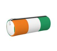 CHAbu Flag of Cote D'Ivoire Leather Pencil Case Stationery Storage Bag Cosmetic School Work Office