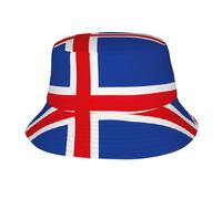 CHAbu Flag of Iceland Bucket Hat Sailor Fisherman Hat Sun Cap Wide Brim Folding Travel Hiking Outdoor Work Unisex Black
