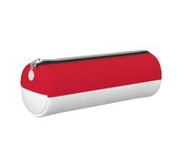 CHAbu Flag of Monaco Leather Pencil Case Stationery Storage Bag Cosmetic School Work Office