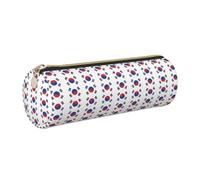 CHAbu Flag of Republic of Korea Leather Pencil Case Stationery Storage Bag Cosmetic School Work Office