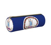 CHAbu Flag of Virginia Leather Pencil Case Stationery Storage Bag Cosmetic School Work Office
