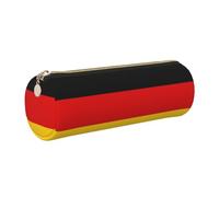 CHAbu German Flag Leather Pencil Case Stationery Storage Bag Cosmetic School Work Office