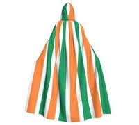 CHAbu Irish Flag Hooded Cloak Cosplay Costume Cape Grim Reaper Witch Vampires Devil Masquerade Party Fancy Dress