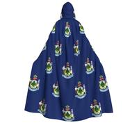 CHAbu Maine State Flag Adult Hooded Cloak Unisex Robe Cape Vampire Witch Parties Stage Cosplay Carnival Costumes