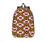 CHAbu Maryland State Flag Canvas Backpack Book Bag Large Capacity Classic Fashion College Work Travel