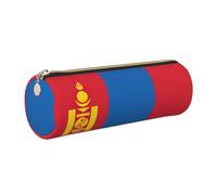 CHAbu Mongolian Flag Leather Pencil Case Stationery Storage Bag Cosmetic School Work Office