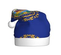 CHAbu New Hampshire State Flag Adult Christmas Hat Plush Xmas Decorative Cap Soft Comfort New Year Party Festive Unisex