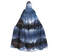 CHAbu Night Sky With Milky Way Hooded Cloak Cosplay Costume Cape Grim Reaper Witch Vampires Devil Masquerade Party Fancy Dress