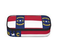 CHAbu North Carolina State Flag Pencil Case Stationery Storage Pouch Portable School Office Travel Makeup