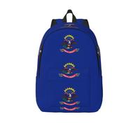 CHAbu North Dakota State Flag Canvas Backpack Book Bag Large Capacity Classic Fashion College Work Travel