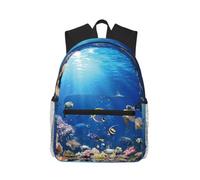 CHAbu Ocean Tropical Fish Turtle Shark Casual Backpack Daily Rucksack Lightweight Classic College Travel Outdoor
