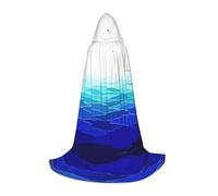 CHAbu Ocean Waves Sailboat With Birds Maritime Hooded Cape For Teenagers Long Robe Cloak Medieval Cosplay Party Carnival Dress Up Accessories