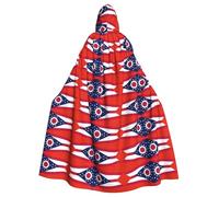 CHAbu Ohio State Flag Hooded Cloak Cosplay Costume Cape Grim Reaper Witch Vampires Devil Masquerade Party Fancy Dress