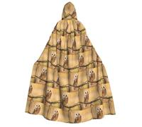 CHAbu Owl Standing On The Tree Adult Hooded Cloak Unisex Robe Cape Vampire Witch Parties Stage Cosplay Carnival Costumes