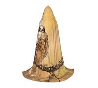 CHAbu Owl Standing On The Tree Hooded Cape For Teenagers Long Robe Cloak Medieval Cosplay Party Carnival Dress Up Accessories