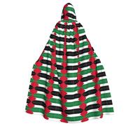 CHAbu Palestine Flag Hooded Cloak Cosplay Costume Cape Grim Reaper Witch Vampires Devil Masquerade Party Fancy Dress