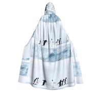 CHAbu Penguins On The Iceberg Hooded Cloak Cosplay Costume Cape Grim Reaper Witch Vampires Devil Masquerade Party Fancy Dress