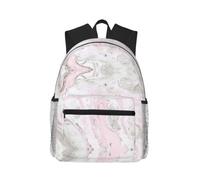 CHAbu Pink Abstract Ink Marble Gray Artistic Casual Backpack Daily Rucksack Lightweight Classic College Travel Outdoor