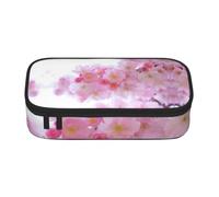 CHAbu Pink Cherry Blossoms Pencil Case Stationery Storage Pouch Portable School Office Travel Makeup